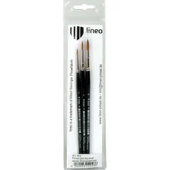 Lineo - Serie 190, Set di pennelli in pelo di martora rossa Kolinsky
