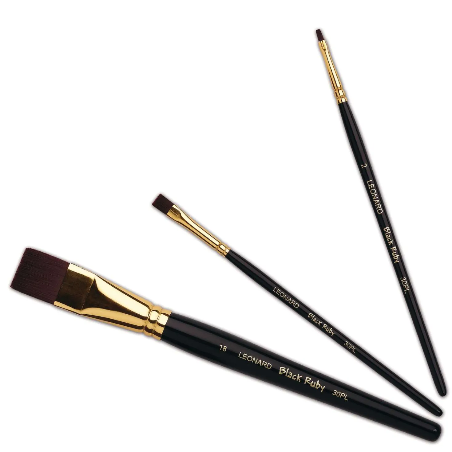 Léonard - Pennello serie 30 PL Black Ruby, fibra sintetica, piatto