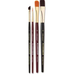 Léonard - Ruby & Black Ruby, Set di 4 pennelli universali vegani