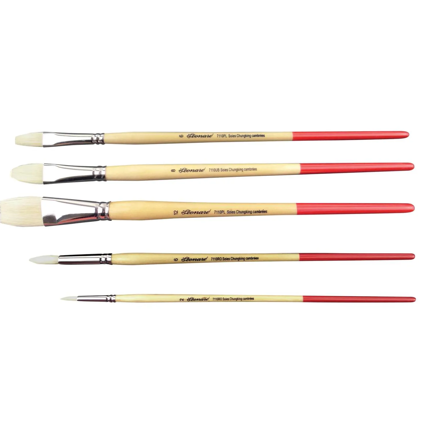 Léonard - Serie 7110, set di pennelli in setola Chunking