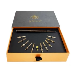Manuscript - Set per calligrafia in valigetta di legno