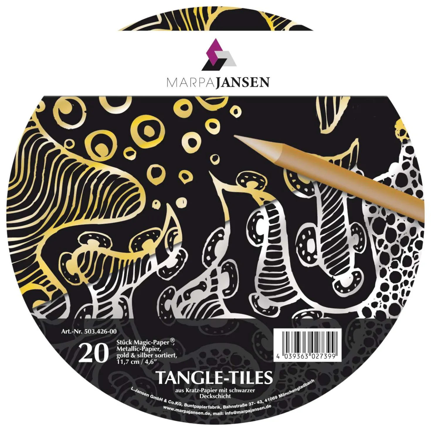 Marpa Jansen - Magic Paper Tangle Tiles, Oro/argento