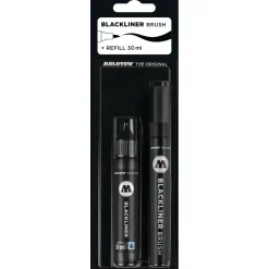 Molotow - Blackliner Brush Marker, Set con ricarica