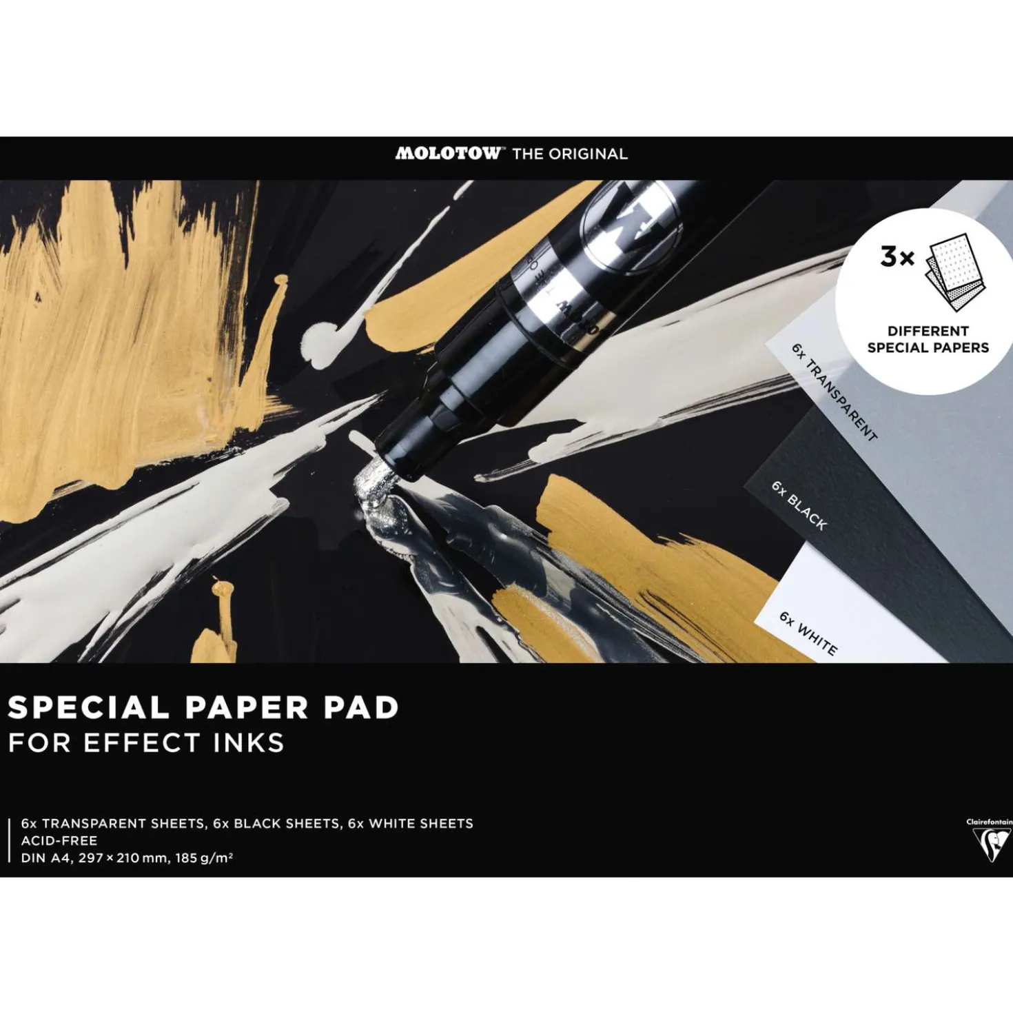 Molotow - Special Paper Pad, Assortimento di carta per colori ad effetto