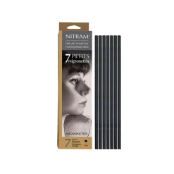 Nitram - Set di 7 stick di carboncino extra soft