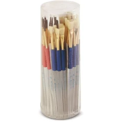 O'Color - Set di 36 pennelli sintetici piatti e tondi