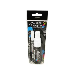 Pébéo - 4Artist Marker, Set da 2 marker bianchi