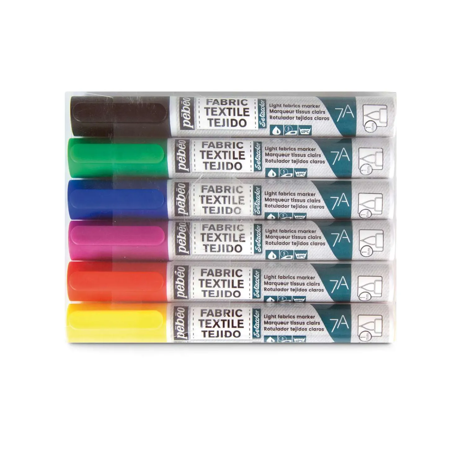 Pébéo 7A - Set di marker tessile per stoffe chiare