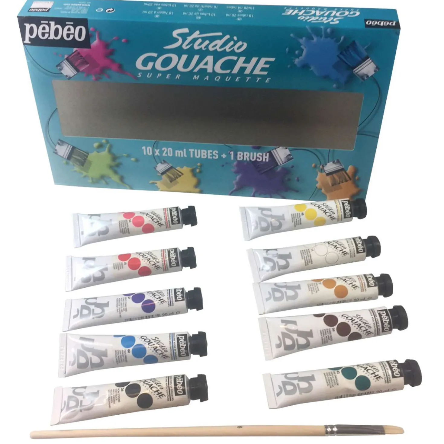 Pébéo - Gouache Studio Starter Set, 10 x 20 ml