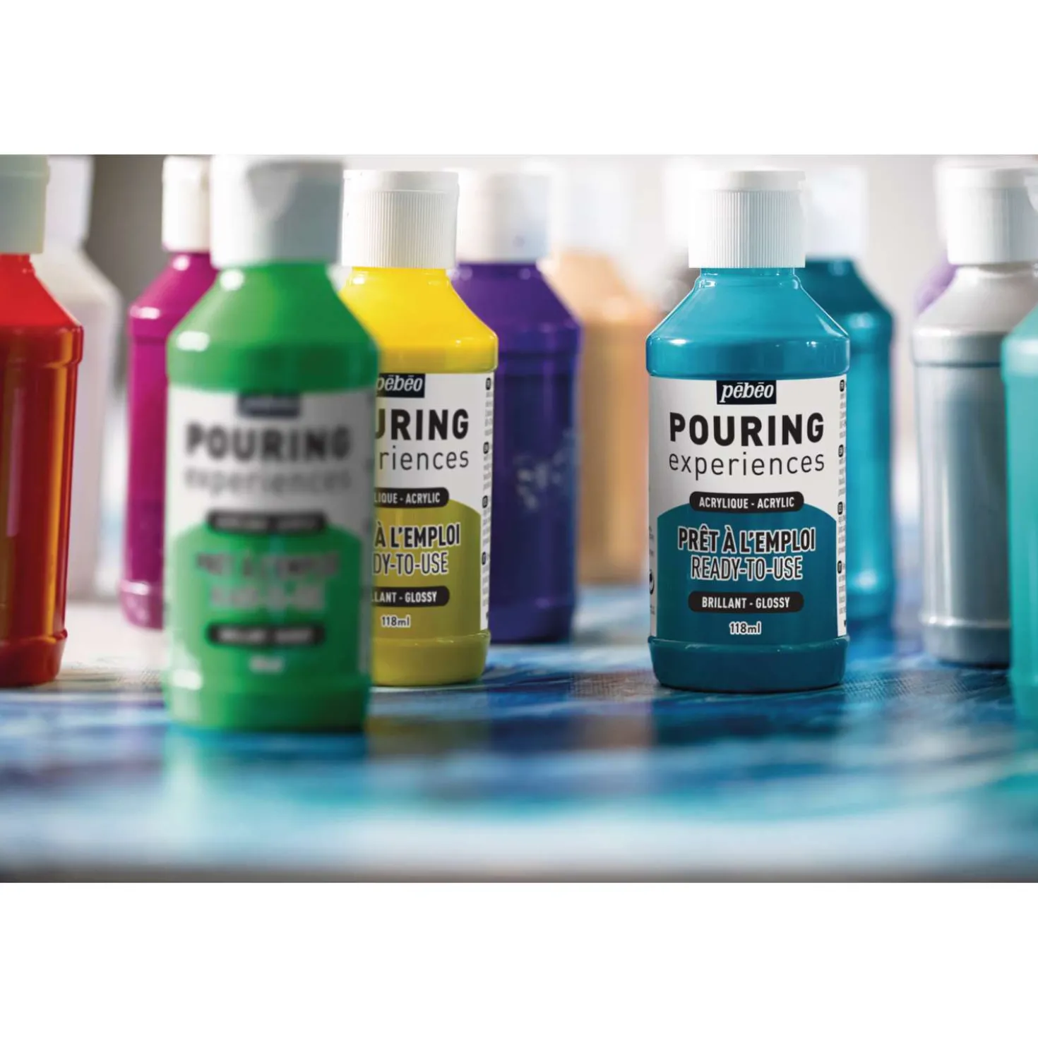 Pébéo - Pouring Experience, Colori acrilici pronti all'uso