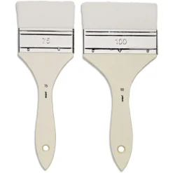Pébéo - Set da 2 pennelli per gesso e vernice, fibra sintetica bianca