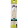 Pébéo - Set di 4 pennelli in fibre sintetiche brune in poliammide