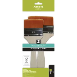 Pébéo - Set di 2 pennelli spalter in fibre sintetiche dorate in poliammide