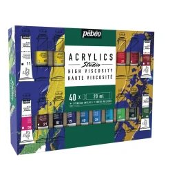 Pébéo - Studio Acrylics High Viscosity, Set di colori acrilici