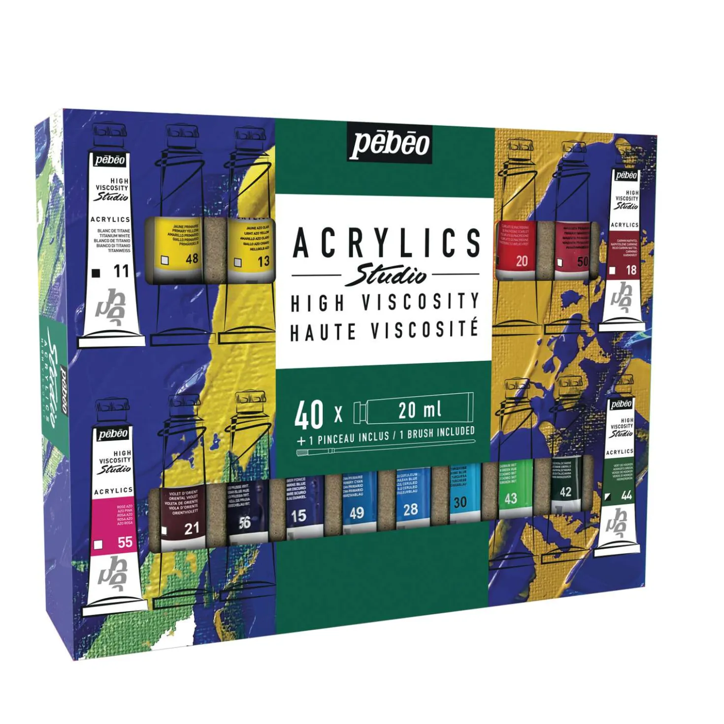 Pébéo - Studio Acrylics High Viscosity, Set di colori acrilici