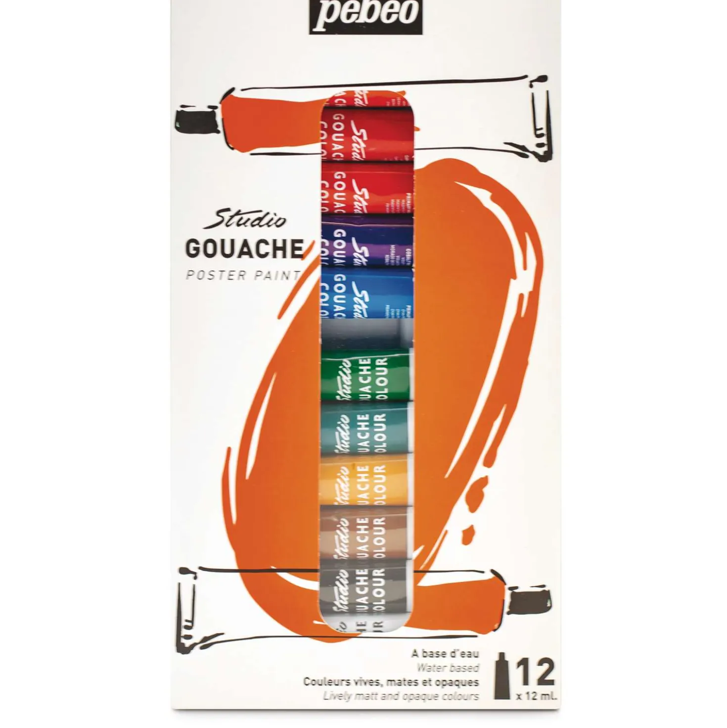 Pébéo - Studio Gouache, Set da 12 tubetti
