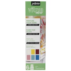 Pébéo - Vitrea 160, Set da 6 colori per vetro