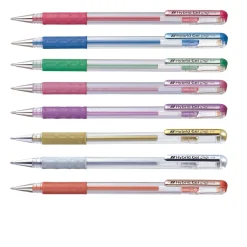 Pentel - Hybrid Grip Metallic K118, Penne gel in colori metallizzati