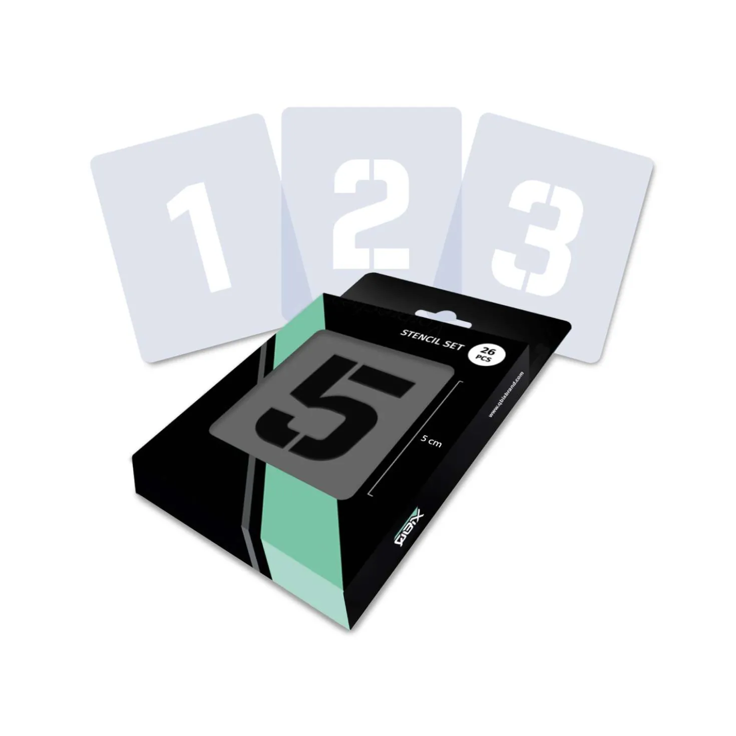 Qbix - Set di stencil con numeri e caratteri speciali