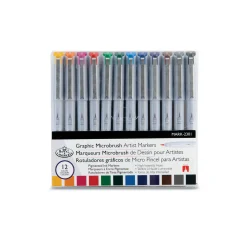 Royal & Langnickel - Graphic Microbrush, Set da 12 marker