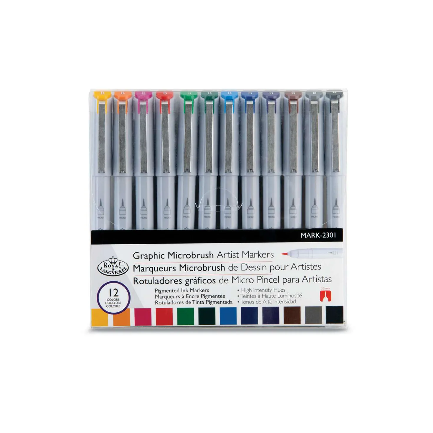 Royal & Langnickel - Graphic Microbrush, Set da 12 marker