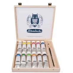 Schmincke - Akademie, Set di colori acrilici in scatola di legno