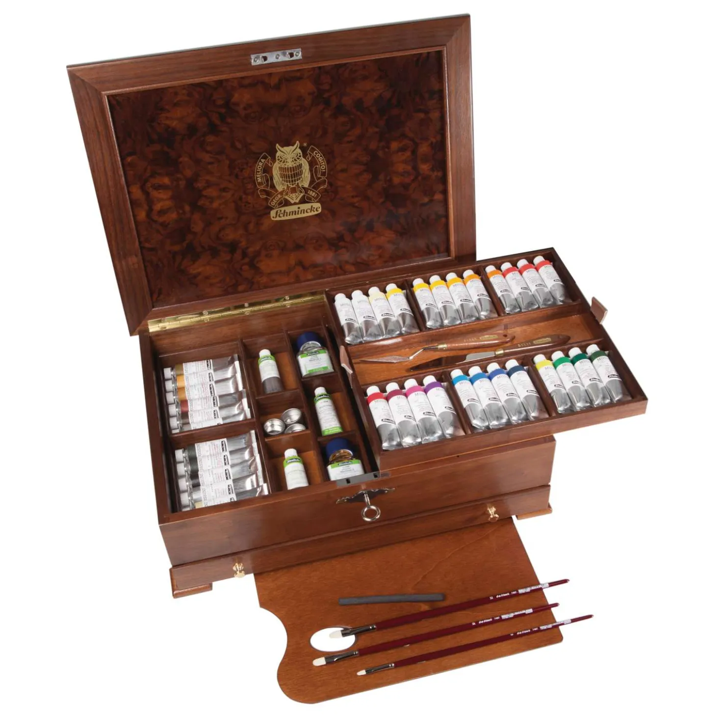 Schmincke - Mussini, Set di 36 colori a olio con accessori in valigetta di legno