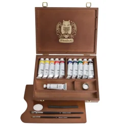 Schmincke - Norma Professional, Set di 11 colori a olio con accessori in valigetta di legno