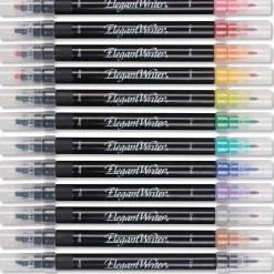 Speedball - Elegant Writer, Set da 12 marker per calligrafia Dual-tip