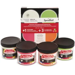 Speedball - Set di colori fluo e luminescenti per serigrafia tessile
