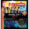 Stabilo - Arty, set di matite Woody 3 in 1 con temperamatite