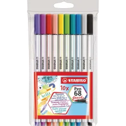 Stabilo - Pen 68 Brush, Set in scatola di plastica