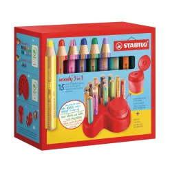 Stabilo - Woody 3 in 1 Duo, Set da tavolo di matite colorate