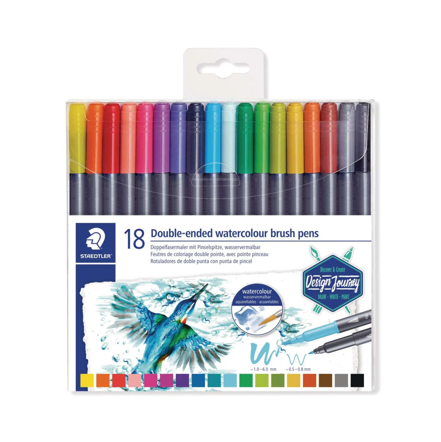 Staedtler - Set di brush pen acquerellabili con doppia punta