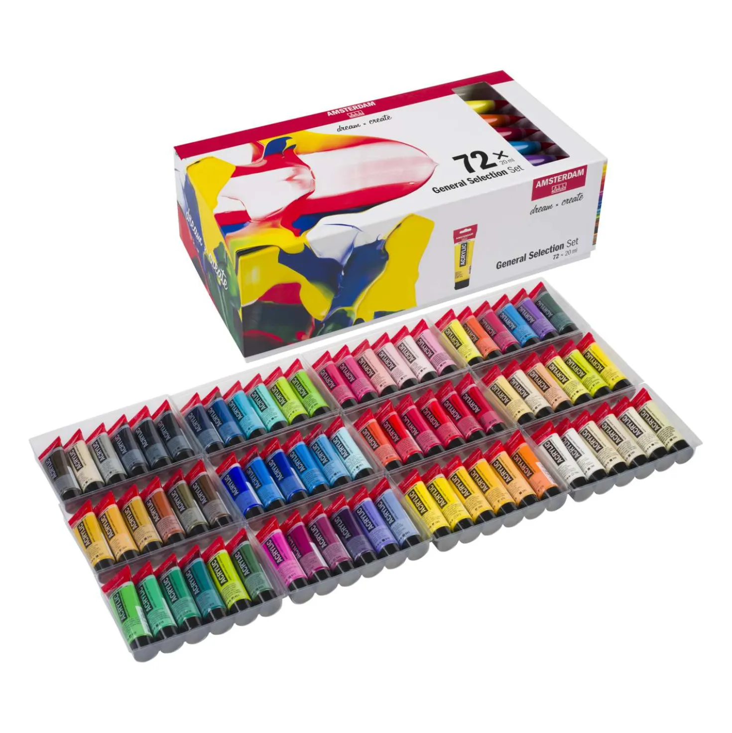 Talens - Amsterdam Standard, Set da 72 colori acrilici
