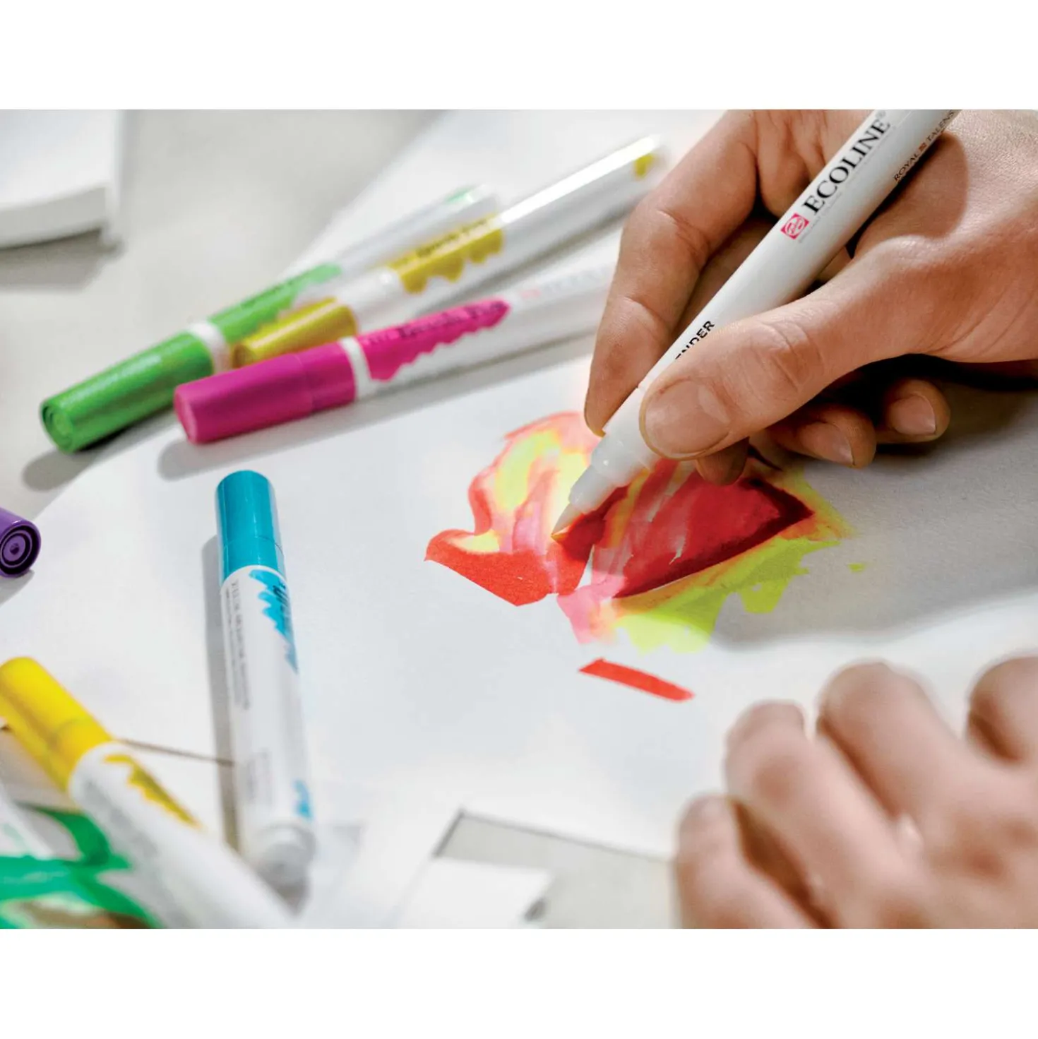 Talens Ecoline - Brush Pen Marker, Set da 10