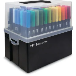 Tombow - ABT Dual Brush Pen Box con 107 colori + blender