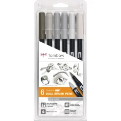 Tombow - ABT Dual Brush Pen, Set di grigi