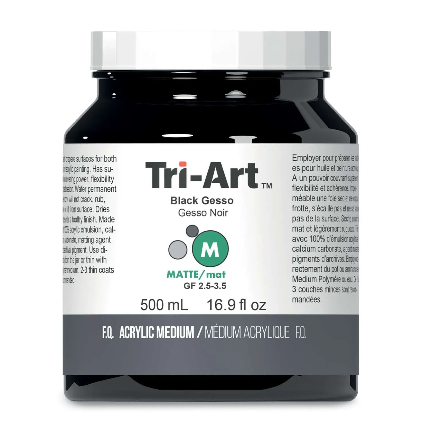 Tri-Art - Gesso, Medium acrilico, matt - black