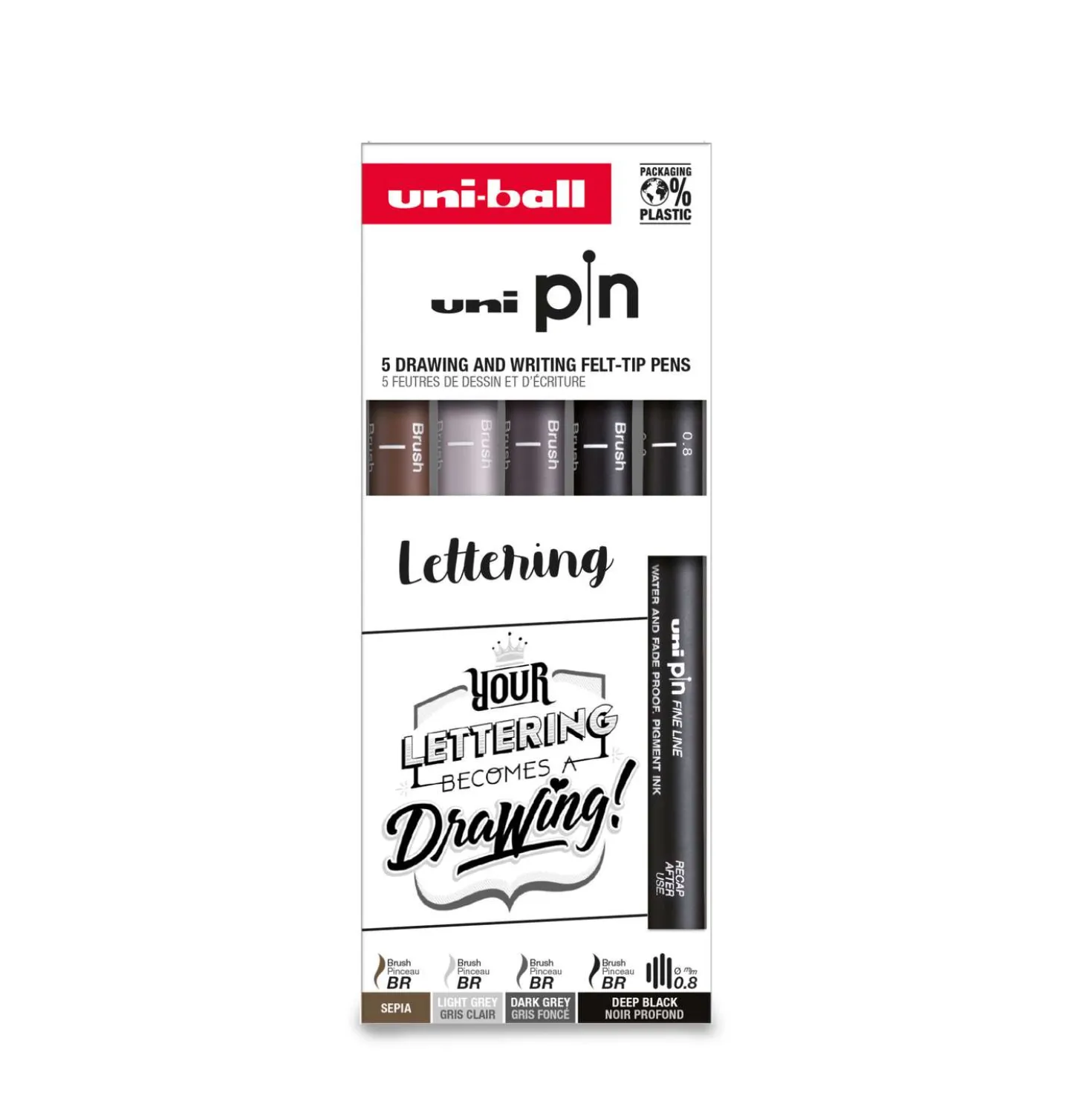 Uni Ball - Uni Pin, Set di fineliner per lettering
