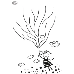 Viva Decor - Stencil per Blob Painting, Ragazza con palloncino