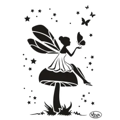 Viva Decor - Stencil universale, Fata su fungo