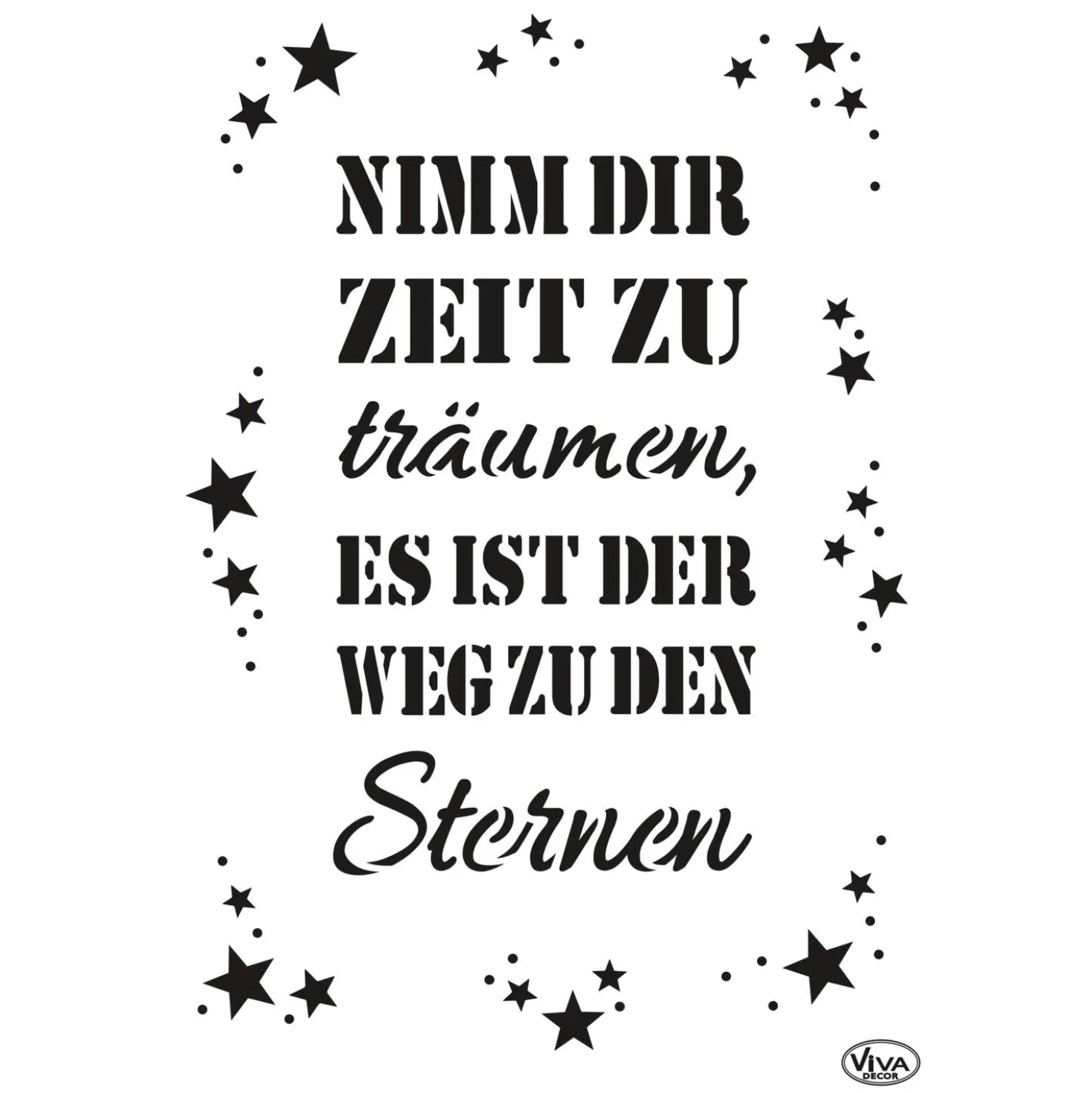 Viva Decor - Stencil universale, Frase in tedesco sui sogni