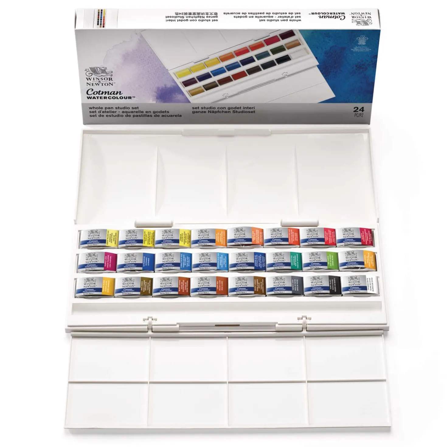 Winsor & Newton - Cotman, Set studio da 24 mezzi godet