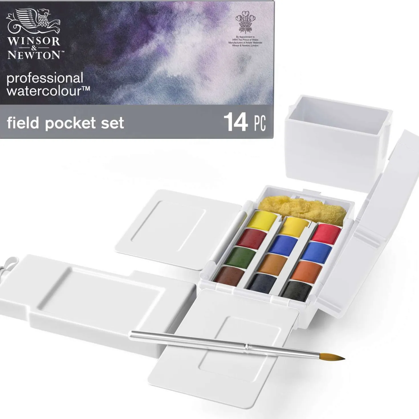 Winsor & Newton - Professional Watercolour, Field Pocket Box, Set da 14