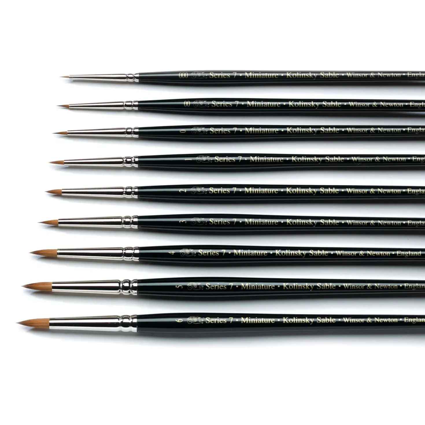 Winsor & Newton - Serie 7, pennello in martora rossa Kolinksy, mini, miniature, da n.0 a n.6